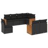 vidaXL Salon de jardin 8 pcs avec coussins noir r&eacute;sine tress&eacute;e