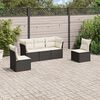 vidaXL Salon de jardin 5 pcs avec coussins noir r&eacute;sine tress&eacute;e