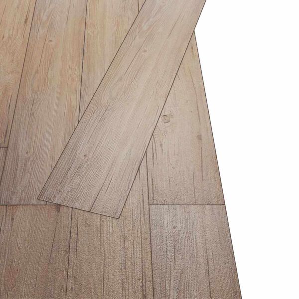 vidaXL Planches de sol 18 pcs Ch&ecirc;ne marron 2,51 m&sup2; PVC