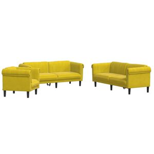 vidaXL Ensemble de canap&eacute;s 3 pcs jaune velours