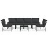 vidaXL Salon de jardin 7 pcs avec coussins gris bambou acier