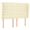 vidaXL T&ecirc;te de lit avec oreilles Cr&egrave;me 147x23x118/128 cm Similicuir