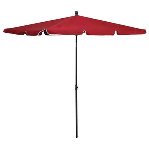 vidaXL Parasol de jardin avec m&acirc;t 210x140 cm Rouge bordeaux