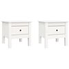 vidaXL Tables d'appoint 2 pcs Blanc 40x40x39 cm Bois massif de pin