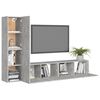 vidaXL Ensemble de meubles TV 4 pcs Gris béton Bois d'ingénierie