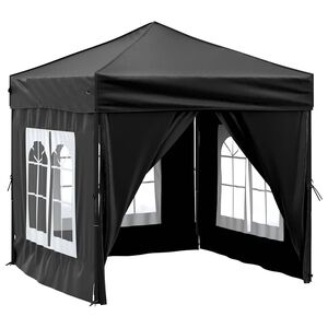 vidaXL Tente de r&eacute;ception pliable avec parois Noir 2x2 m