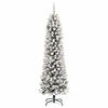 vidaXL Sapin de No&euml;l artificiel Blanc 210 cm PVC, m&eacute;tal et plastique