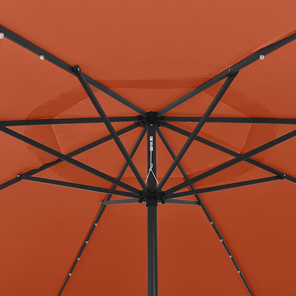 vidaXL Parasol de jardin avec lumières LED et mât en métal terre cuite
