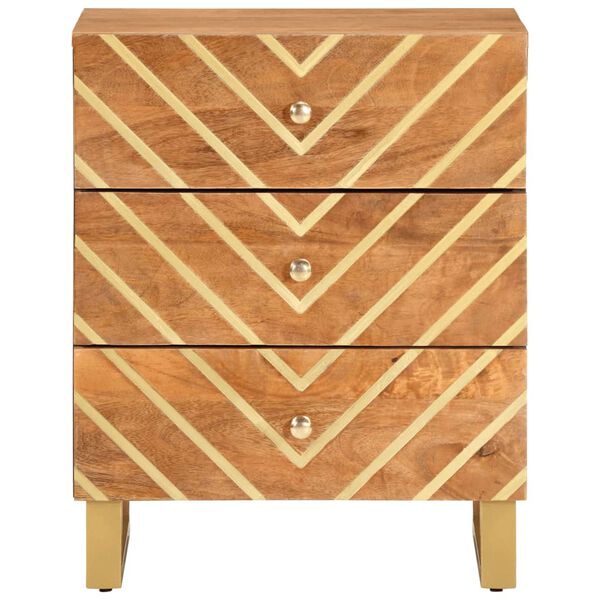 vidaXL Table de chevet marron et noir 50x33x60 cm bois manguier solide