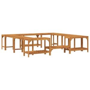 vidaXL Entourage de bain &agrave; remous Bois d'Acacia Massif Marron
