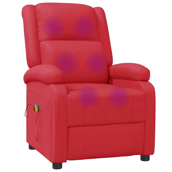 vidaXL Fauteuil de massage Rouge Similicuir
