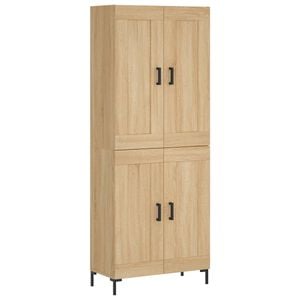vidaXL Buffet haut Ch&ecirc;ne sonoma 69,5x34x180 cm Bois d'ing&eacute;nierie