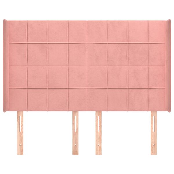vidaXL T&ecirc;te de lit avec oreilles Rose 147x16x118/128 cm Velours