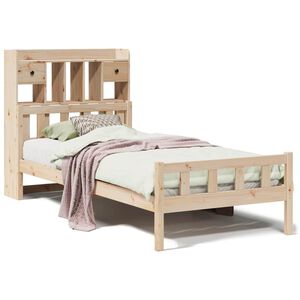 vidaXL Lit bibliothèque sans matelas 90x190 cm bois de pin massif