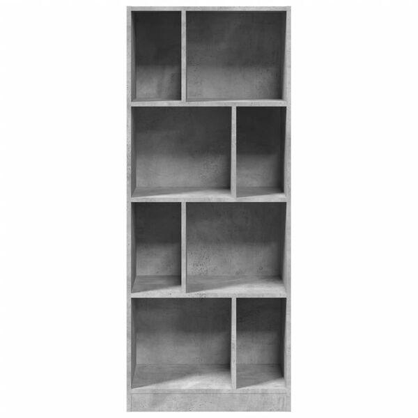 vidaXL Biblioth&egrave;que gris b&eacute;ton 57x28,5x141 cm bois d'ing&eacute;nierie