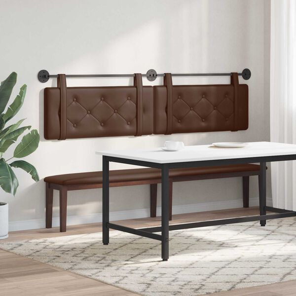 vidaXL T&ecirc;te de lit suspendue Marron 210 x 55 x 5 cm Simili cuir