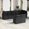 vidaXL Ensemble de canap&eacute; de jardin avec coussin 8 pcs Noir polyrotin