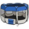 vidaXL Parc pour chiens pliable avec sac de transport Bleu 90x90x58 cm