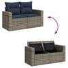 vidaXL Salon de jardin 5 pcs avec coussins gris r&eacute;sine tress&eacute;e