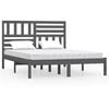 vidaXL Cadre de lit sans matelas gris 150x200 cm bois de pin massif