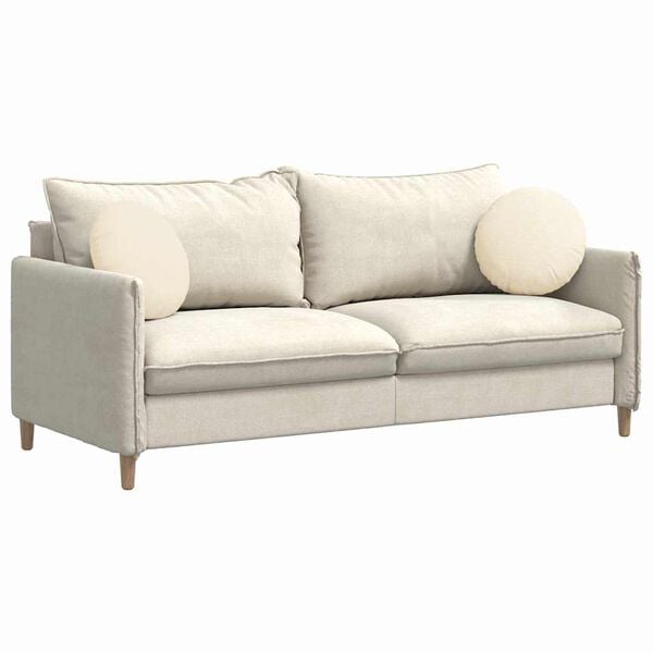 vidaXL Coussins de siège 2 pcs Crème Ø 40 cm Tissu en velours côtelé