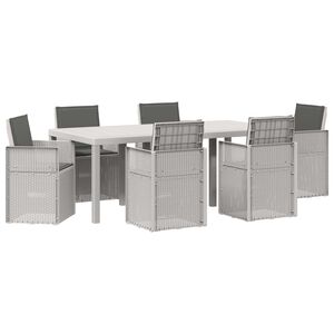 vidaXL Ensemble de salle &agrave; manger pour jardin 7 pc Blanc et anthracite