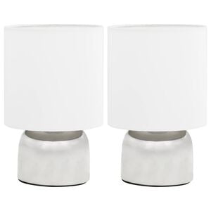 vidaXL Lampes de table 2 pcs Bouton tactile Blanc E14