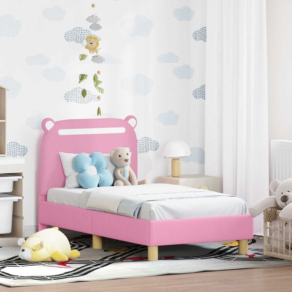 vidaXL Cadre de lit pour tout-petit avec tête de lit Rose 70 x 140 cm