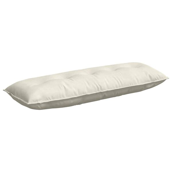 vidaXL Coussin de Dos Cr&egrave;me 140 x 50 cm Tissu en velours c&ocirc;tel&eacute;