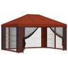 vidaXL Gazebo avec murs lat&eacute;raux 4 &times; 3 m Terre cuite