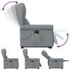 vidaXL Fauteuil inclinable de massage électrique Gris clair Tissu