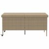 vidaXL Boîte rangement jardin roues beige 160x55x75 cm résine tressée