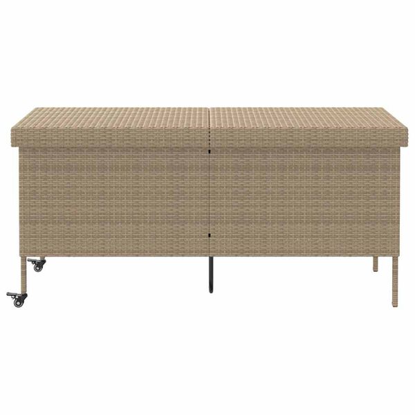vidaXL Boîte rangement jardin roues beige 160x55x75 cm résine tressée