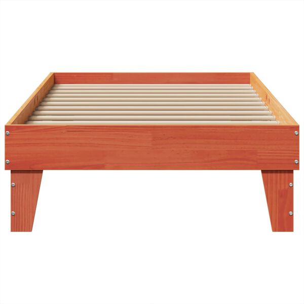 vidaXL Cadre de lit sans matelas cire marron 75x190 cm bois pin massif