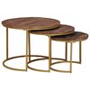 vidaXL Tables basses gigognes 3 pc Marron fonc&eacute; 54 x 54 x 40 cm