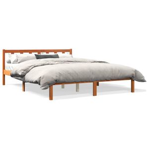 vidaXL Cadre de lit sans matelas cire marron 150x200cm bois pin massif