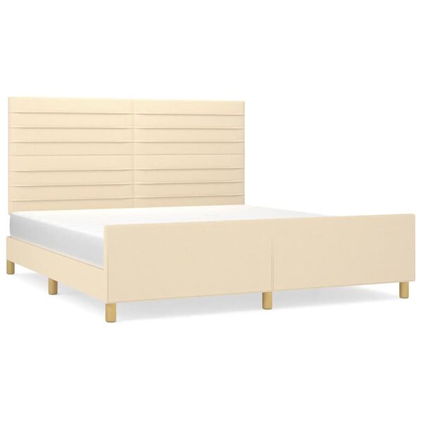 vidaXL Cadre de lit sans matelas cr&egrave;me 180x200 cm tissu