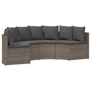 vidaXL Salon de jardin 2 pcs avec coussins R&eacute;sine tress&eacute;e Gris