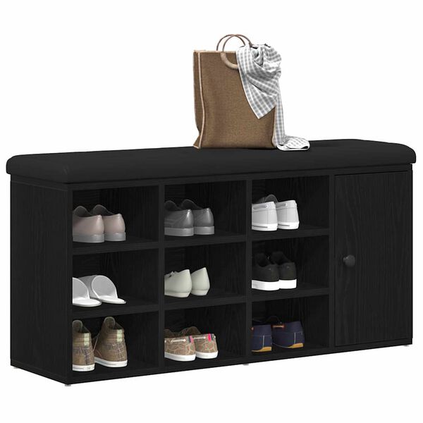 vidaXL Banc de rangement Chêne noir 102 x 32 x 50 cm Bois d'ingénierie