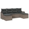 vidaXL Ensemble de canap&eacute; de jardin 6 pc Gris polyrotin