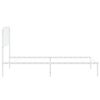 vidaXL Cadre de lit m&eacute;tal sans matelas et t&ecirc;te de lit blanc 107x203 cm