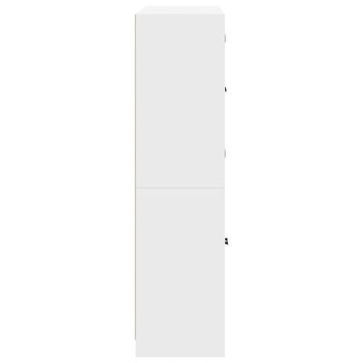 vidaXL Bibliothèque avec portes blanc 136x37x142 cm bois d'ingénierie