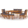 vidaXL Ensemble &agrave; manger de jardin coussins 9 pcs Bois acacia