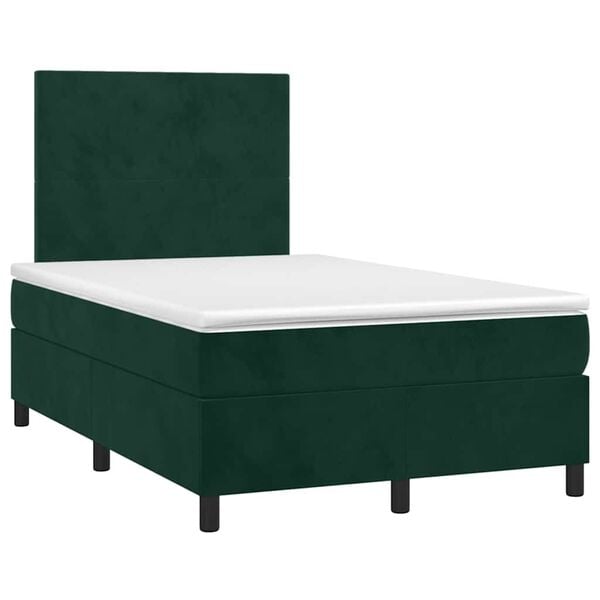 vidaXL Sommier &agrave; lattes de lit et matelas Vert fonc&eacute; 120x200cm Velours