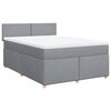 vidaXL Sommier &agrave; lattes de lit avec matelas Gris clair 140x190cm Tissu