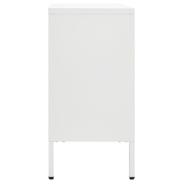 vidaXL Buffet Blanc 75x35x70 cm Acier et verre trempé