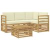 vidaXL Ensemble de canap&eacute;s d'ext&eacute;rieur 5 pcs Blanc et cr&egrave;me Polyester