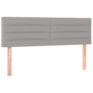 vidaXL T&ecirc;tes de lit Gris clair 144x5x78/88 cm Tissu
