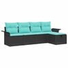 vidaXL Ensemble de canap&eacute; de jardin avec coussin 5 pcs Poly rotin