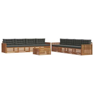 vidaXL Ensemble de canap&eacute;s d'ext&eacute;rieur 9 pcs Naturel et Anthracite